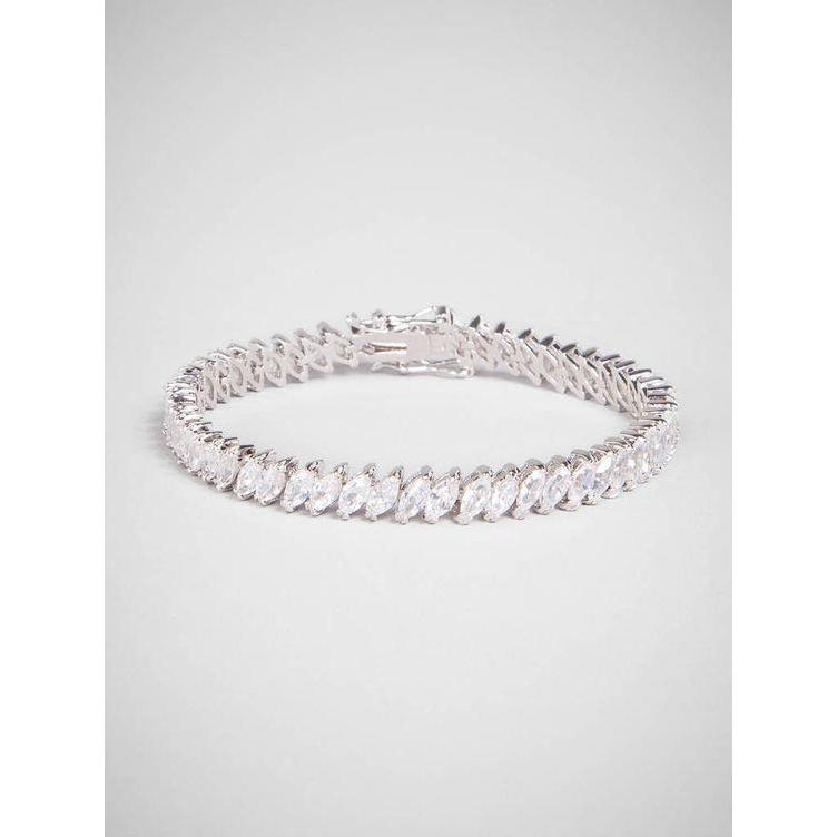 Bracelete de tênis Marquise Cut Diamonds em ouro branco 14K 20 quilates nova - harrychadent.pt