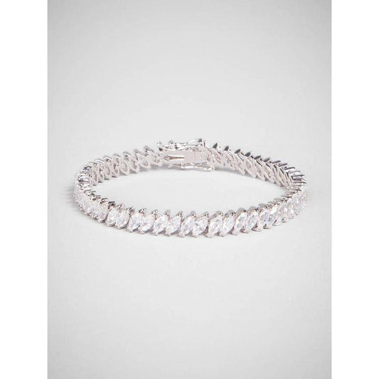 Bracelete de tênis Marquise Cut Diamonds em ouro branco 14K 20 quilates nova - harrychadent.pt