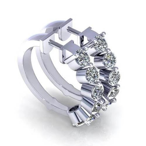 3 ct. Conjunto de brincos femininos de argola de diamante redondo - harrychadent.pt