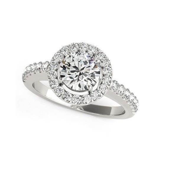 Anel de halo de diamante em ouro branco de 14K 3.50 quilates - harrychadent.pt