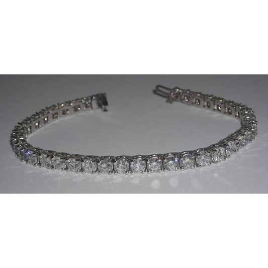 Bracelete de tênis em ouro branco 14K 9.50 quilates de diamantes redondos - harrychadent.pt