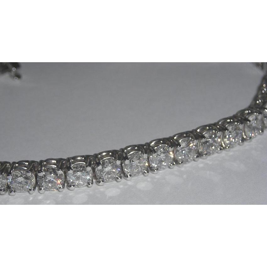 Bracelete de tênis em ouro branco 14K 9.50 quilates de diamantes redondos - harrychadent.pt