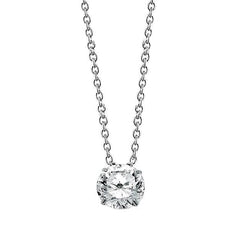 White Gold 14K Diamond Pendant Necklace 1.50 Carats Round Cut Jewelry
