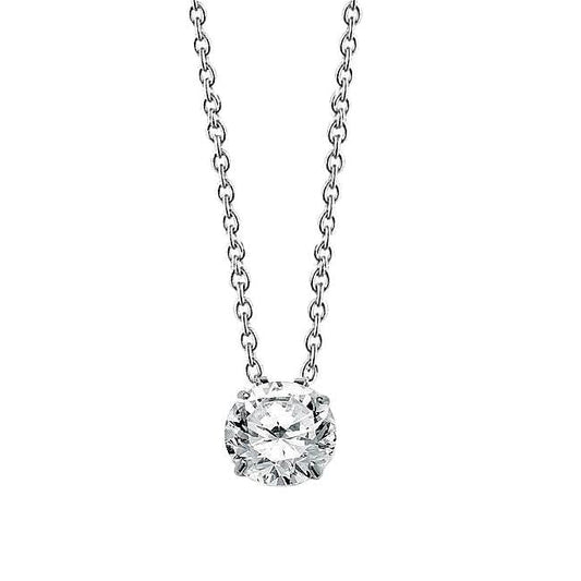 Colar de pingente de diamante de ouro branco 14K 1.50 quilates joias com corte redondo - harrychadent.pt