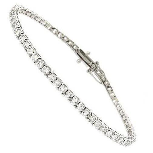 Bracelete de tênis de ouro branco 14K diamante joias cintilantes 4.80 ct - harrychadent.pt