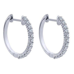 White Gold 14K Ladies Hoop Earrings 2.65 Carats Sparkling Diamonds