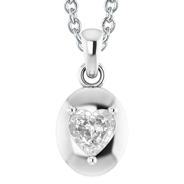 Pingente de ouro branco 14K diamante coração antigo mineiro 2.50 quilates - harrychadent.pt