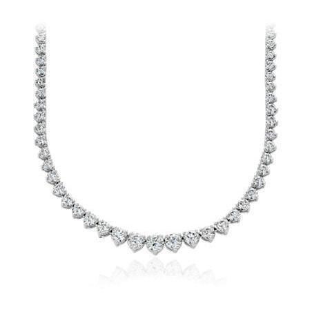 Colar feminino de diamante em ouro branco 14K com corte redondo espumante 20,00 ct - harrychadent.pt