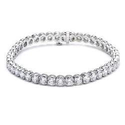 White Gold 14K Round Diamond Tennis Bracelet 10.10 Ct Jewelry
