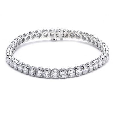 Pulseira de tênis de diamante redondo de ouro branco 14K joias de 10.08 ct - harrychadent.pt