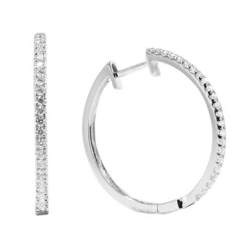 Brincos Lady Hoop em ouro branco 14K espumante 2.50 quilates e diamantes novos - harrychadent.pt