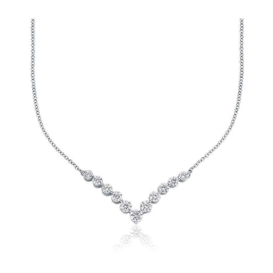 Collana da donna in oro bianco 14K con taglio rotondo e diamanti scintillanti da 2 carati - harrychadent.pt