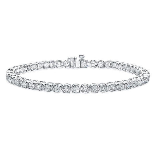 Bracelete de tênis de ouro branco de diamantes com lapidação redonda 7.05 ct - harrychadent.pt