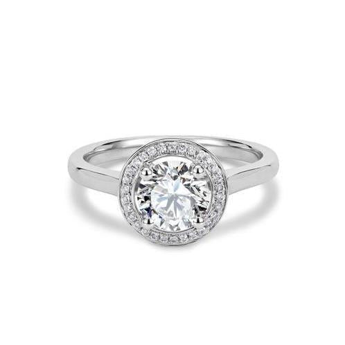 Anel de halo de diamante redondo acentuado em ouro branco de 2.85 quilates - harrychadent.pt