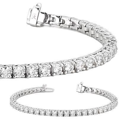 Bracelete de tênis de diamante redondo bonito e agradável de ouro branco 8.10 ct - harrychadent.pt