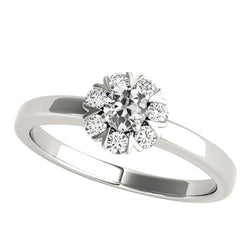 White Gold Halo Diamond Engagement Ring Old Cut Star Style 2.25 Carats
