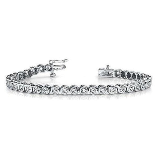 Bracelete de tênis de ouro branco redondo brilhante corte diamante 4.80 quilates - harrychadent.pt