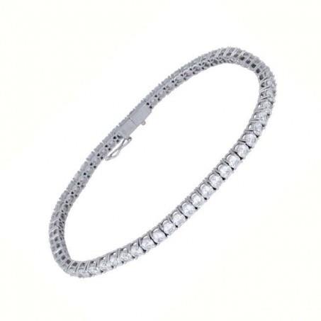 Bracelete de tênis em ouro branco com corte redondo de diamante 6 quilates 14K - harrychadent.pt