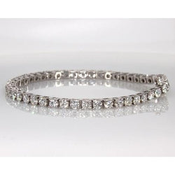 White Gold Round Diamond Tennis Bracelet Lady Fine Jewelry 7 Ct