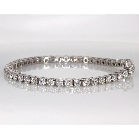 Bracelete de tênis redondo de diamante em ouro branco para senhora joias finas 7 ct - harrychadent.pt