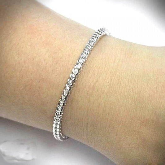 Bracelete de tênis de diamante redondo lindo redondo em ouro branco 7.50 ct. - harrychadent.pt