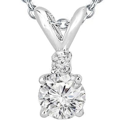 Colar de pingente de diamante branco redondo de 2.25 quilates em ouro branco 14K - harrychadent.pt