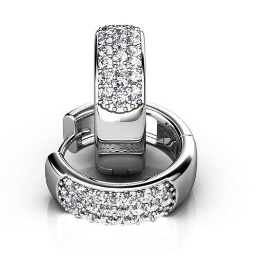 Largo Brincos Huggie De Diamante 