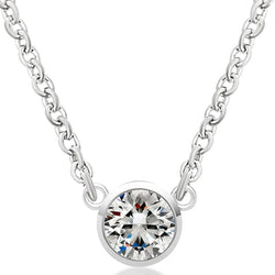 Women 3 Carats Yard Diamond Necklace 18 Inch Chain White Gold 14K