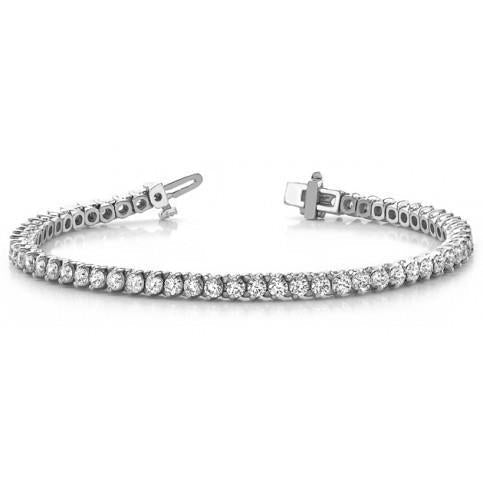 Pulseira feminina de 6 quilates redonda de diamante em ouro branco 14K - harrychadent.pt