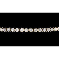 Women Diamond Bracelet 5 Carats Bezel Set Yellow Gold New
