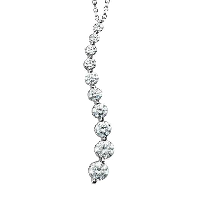 Pingente Mulher Diamante Diamante Viagem de 4.30 quilates em ouro branco 14K Novo - harrychadent.pt