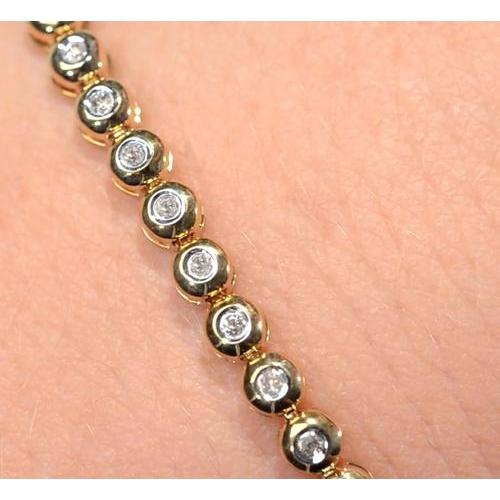 Pulseira feminina de tênis de diamante com 4 quilates de joias redondas nova - harrychadent.pt