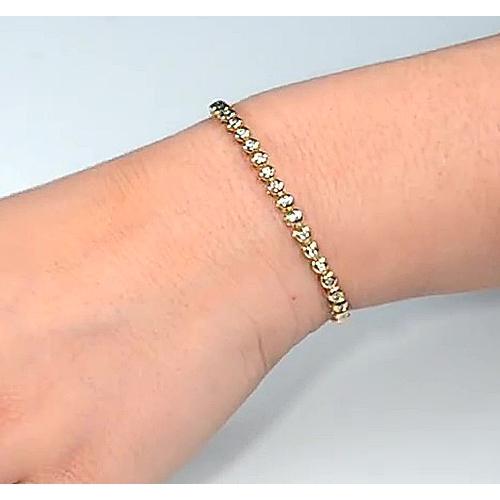 Pulseira feminina de tênis de diamante com 4 quilates de joias redondas nova - harrychadent.pt