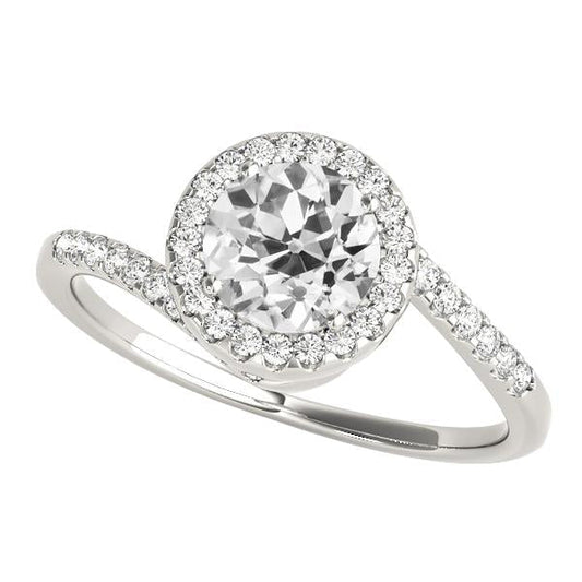 Anel feminino Halo redondo antigo mineiro estilo diamante torcido 3.75 quilates - harrychadent.pt