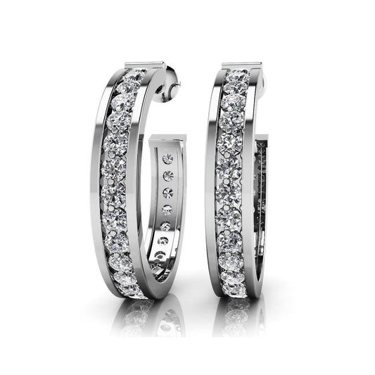 Brincos femininos de argola com diamantes lapidação brilhante de 4 Ct - harrychadent.pt