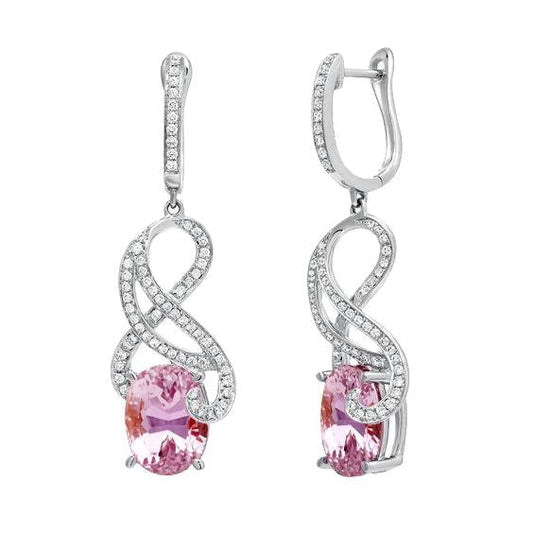 Brinco feminino joia rosa kunzita diamante com alavanca nas costas 21 quilates - harrychadent.pt
