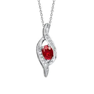 Collana Donna Pendente 1.70 Carati Rubino Con Diamanti Oro Bianco 14K - harrychadent.pt