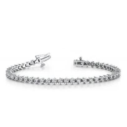 Pulseira de tênis redonda feminina de diamante 8.16 quilates e ouro branco 14K - harrychadent.pt