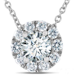 Women Round Halo Diamond Pendant White Gold Sparkling Jewelry 2 Ct.