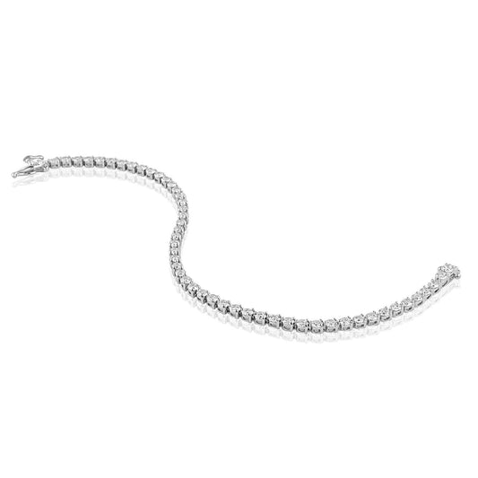 Pulseira feminina de tênis 3.50 quilates. diamantes pequenos. ouro branco 14K nova - harrychadent.pt