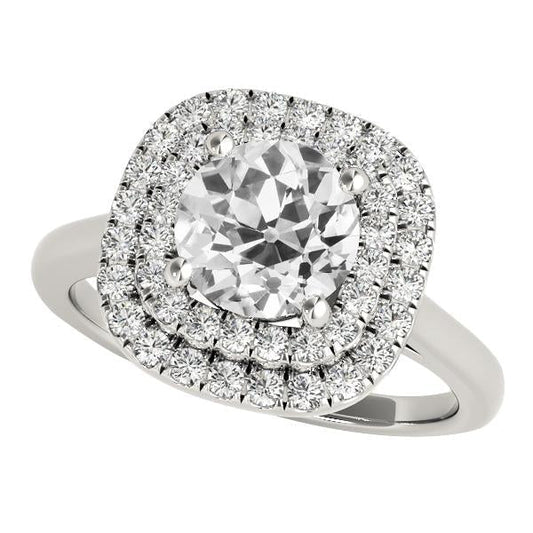 Anel feminino duplo halo antigo corte redondo de diamante de 4.75 quilates - harrychadent.pt