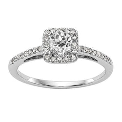 Women’s Halo Engagement Ring With Accents Old Cut Diamond 3 Carats