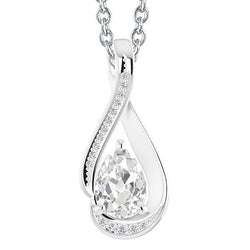 Women’s Slide Diamond Pendant 3.50 Carats Pear Old Miner Twisted Style