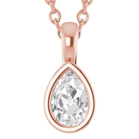 Mulheres’s Solitaire Diamond Pendant Slide Center Stone Setting: Bezel Set Pear Old Miner 5 Ct. - harrychadent.pt