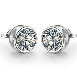 2 Carats Diamond Stud Earring White Gold 14K