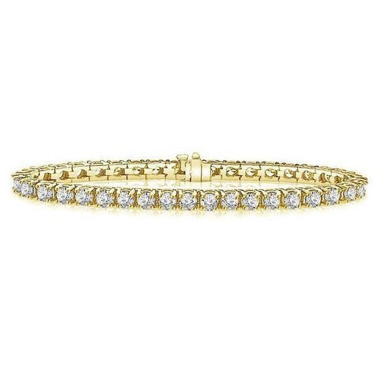 Brilliant Cut 12.80 Ct Prong Set Diamonds Bracelet YG 14K - harrychadent.pt