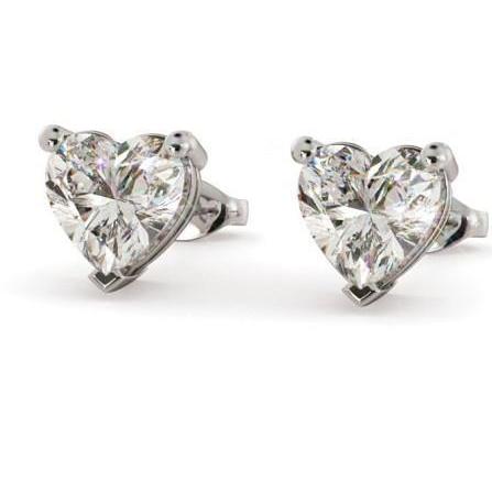 G Vs1 Solitaire Heart Shape 4.00 Ct. Diamonds Studs Earrings WG 14K - harrychadent.pt