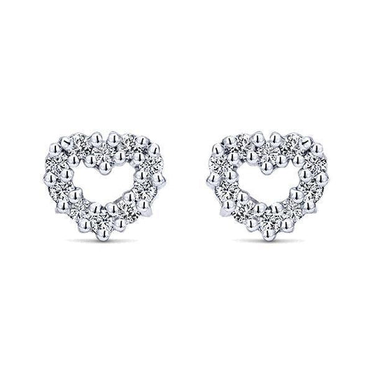 Heart Studs Earring 3 Ct Gorgeous Brilliant Cut Diamonds White Gold - harrychadent.pt