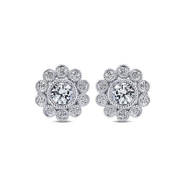 Round Shape Halo Diamond Women Stud Earrings 3 Carat White Gold 14K - harrychadent.pt
